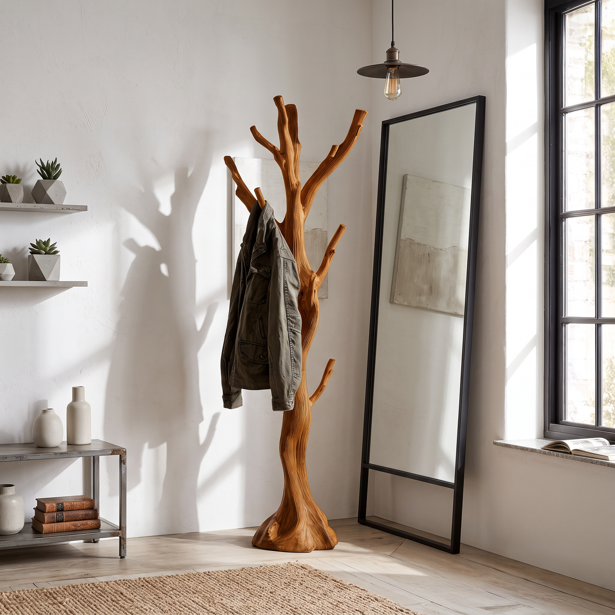 Rustic Tree Coat Rack Entryway Hallway