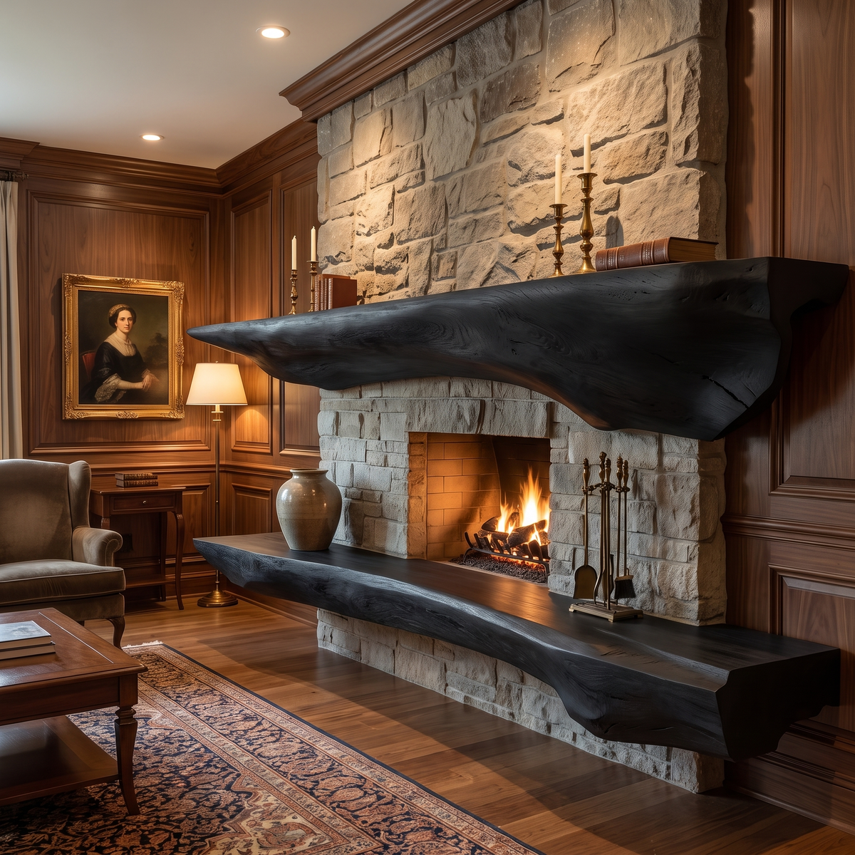 Orithen Sculpted Fireplace Mantel Shelf